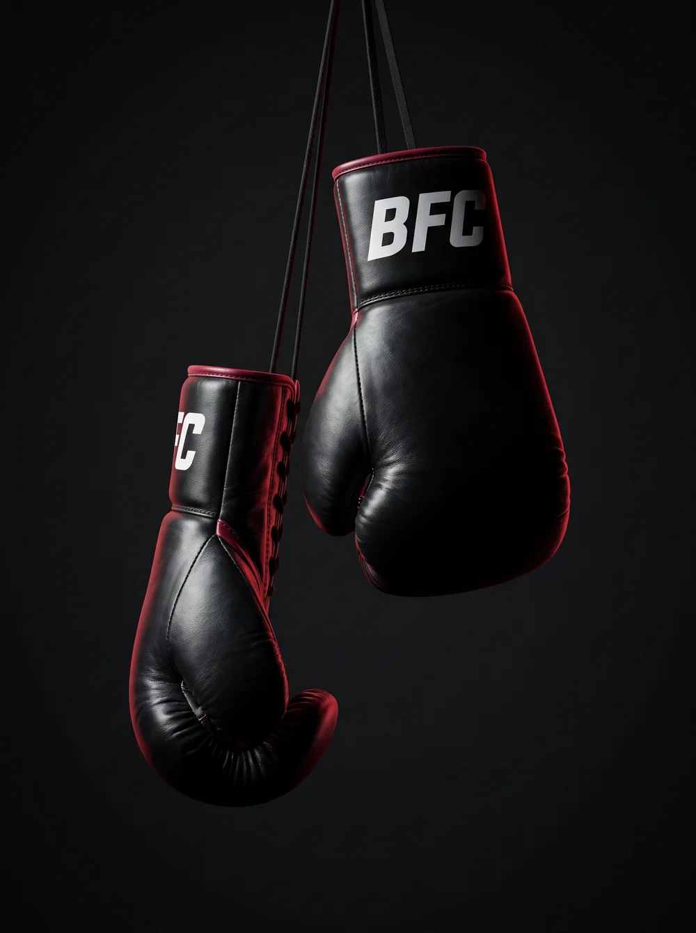 Composición de guantes de boxeo con marca BFC